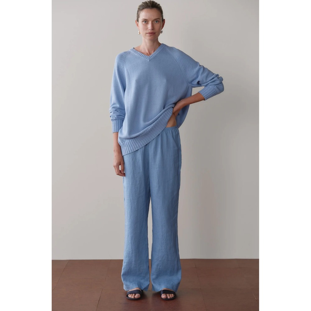 Donni Pants The Linen Simple Pant Cornflower